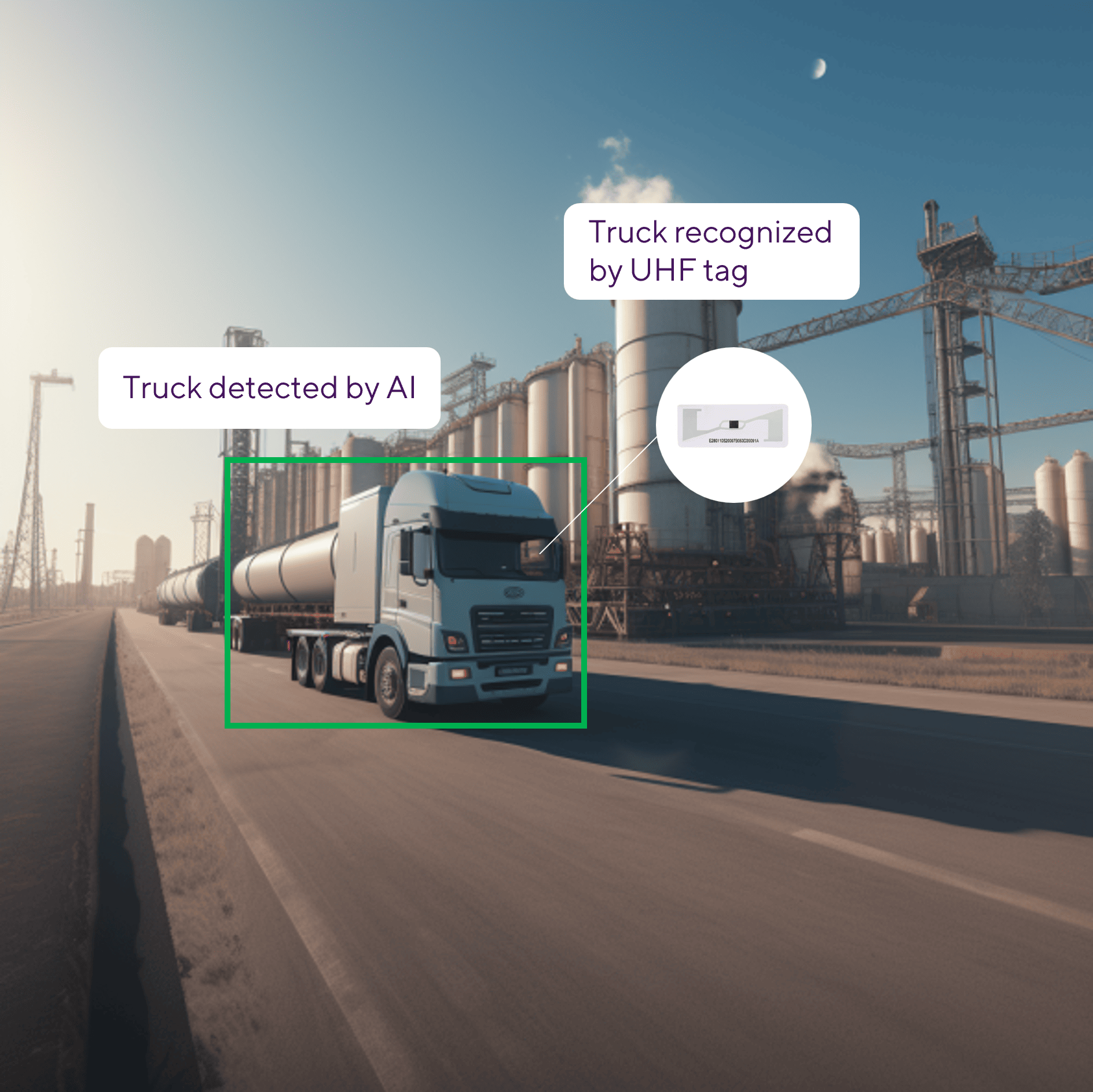 Truck detected by intelligent monitoring system