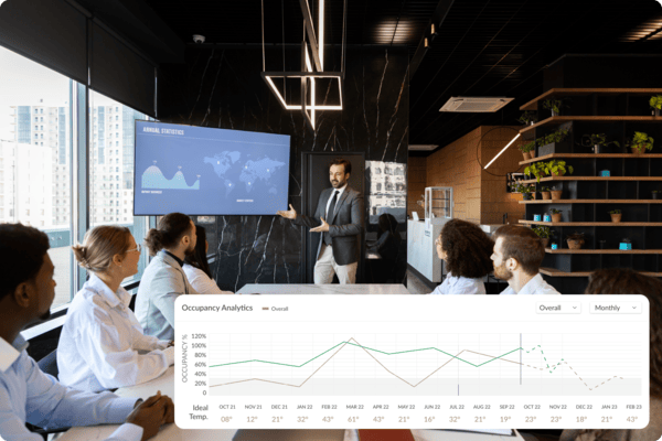 Real-time monitoring and control of space-related parameters through data and IoT integration.