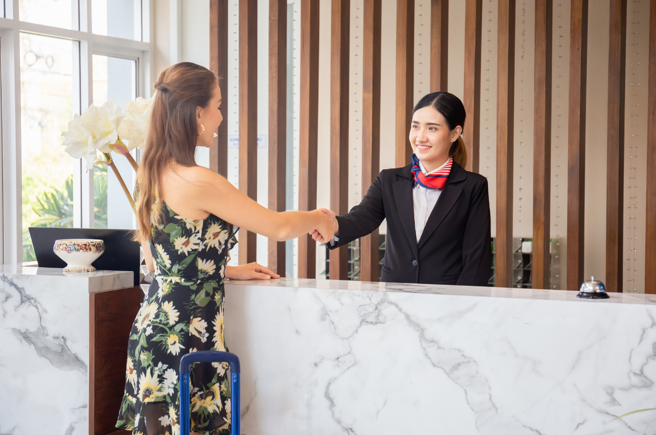 Hotel staff leveraging Gaia Staff App to welcome guests 