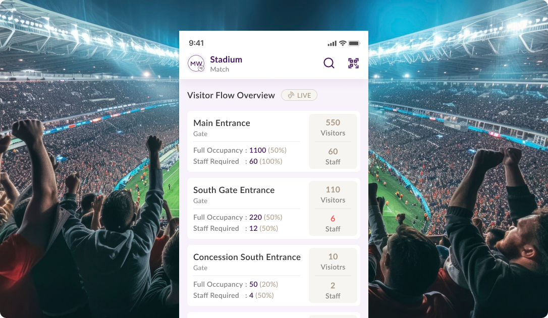 Mobile app showing Active Fan Engagement