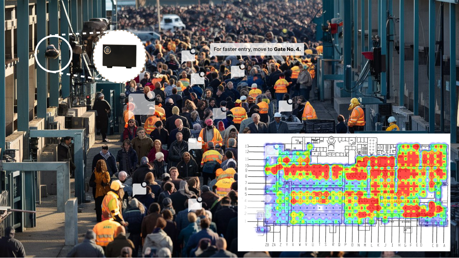 Crowd Density visualised powered by RFID tech